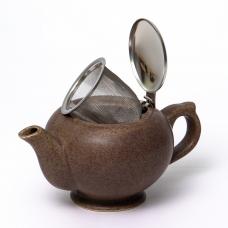 Чайник с металлической крышкой и фильтром Феличита «КРОШКА КОРИЧНЕВЫЙ» 450 мл
