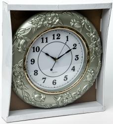 Часы настенные круглые Home art «БАРОККО СВЕТЛАЯ РОЗА» 38,8 см