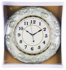 Часы настенные круглые Home art «БАРОККО СВЕТЛАЯ РОЗА» 38,8 см
